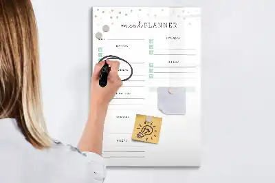 Tableau effaçable magnétique pour menu planificateur de repas hebdomadaire