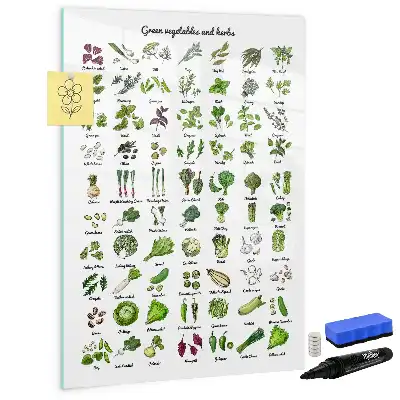 Tableau magnétique effaçable à sec motif légumes verts