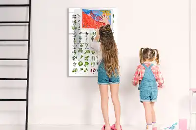 Tableau magnétique effaçable à sec motif légumes verts