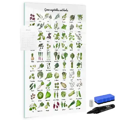 Tableau magnétique effaçable à sec motif légumes verts