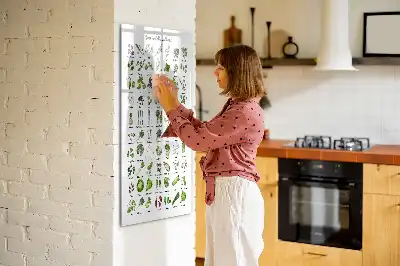 Tableau magnétique effaçable à sec motif légumes verts