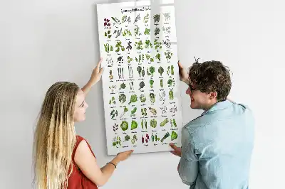 Tableau magnétique effaçable à sec motif légumes verts
