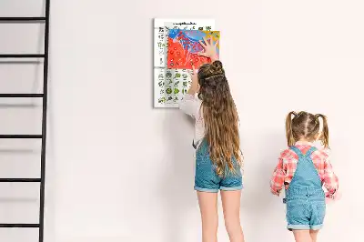 Tableau magnétique effaçable à sec motif légumes verts