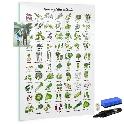 Tableau magnétique effaçable à sec motif légumes verts