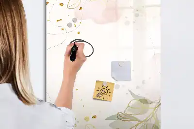 Tableau effaçable à sec magnétique motif abstraction dorée de légumes