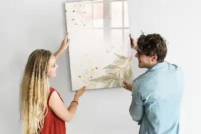 Tableau effaçable à sec magnétique motif abstraction dorée de légumes