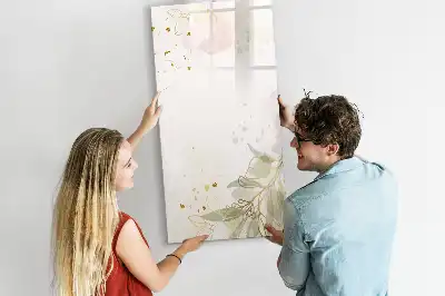 Tableau effaçable à sec magnétique motif abstraction dorée de légumes