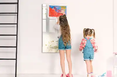 Tableau effaçable à sec magnétique motif abstraction dorée de légumes