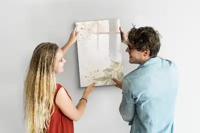 Tableau effaçable à sec magnétique motif abstraction dorée de légumes