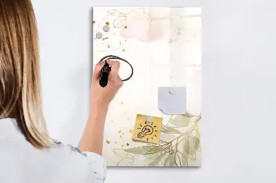 Tableau effaçable à sec magnétique motif abstraction dorée de légumes