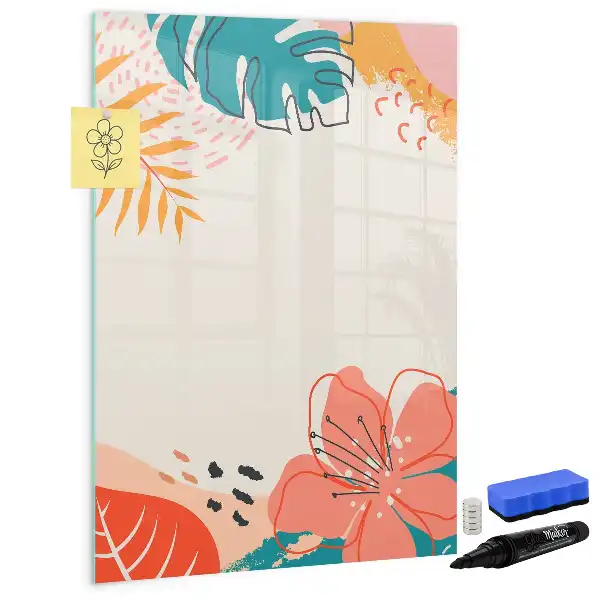 Tableau magnétique effaçable à sec motif fleur d'été