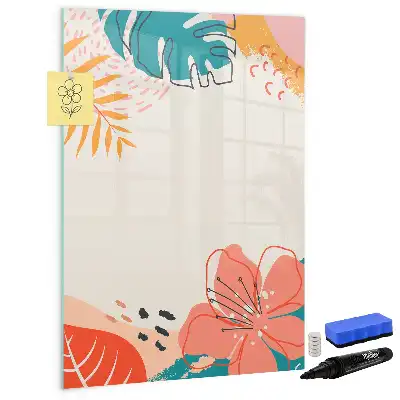 Tableau magnétique effaçable à sec motif fleur d'été