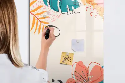 Tableau magnétique effaçable à sec motif fleur d'été