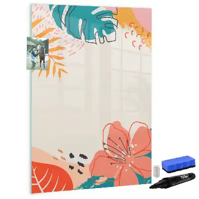 Tableau magnétique effaçable à sec motif fleur d'été