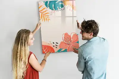 Tableau magnétique effaçable à sec motif fleur d'été