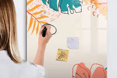 Tableau magnétique effaçable à sec motif fleur d'été