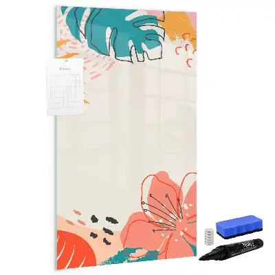 Tableau magnétique effaçable à sec motif fleur d'été