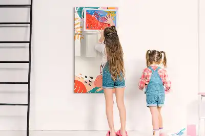 Tableau magnétique effaçable à sec motif fleur d'été