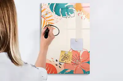 Tableau magnétique effaçable à sec motif fleur d'été