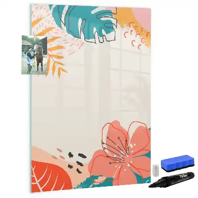Tableau magnétique effaçable à sec motif fleur d'été
