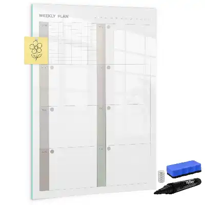 Tableau effaçable à sec magnétique planificateur hebdomadaire