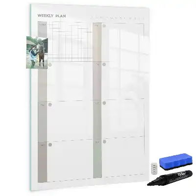 Tableau effaçable à sec magnétique planificateur hebdomadaire
