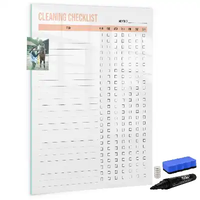 Tableau magnétique effaçable à sec modèle pour liste de nettoyage