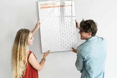 Tableau magnétique effaçable à sec modèle pour liste de nettoyage