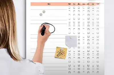 Tableau magnétique effaçable à sec modèle pour liste de nettoyage