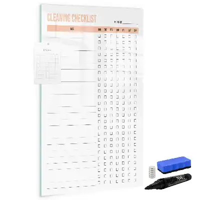 Tableau magnétique effaçable à sec modèle pour liste de nettoyage