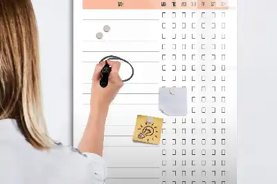 Tableau magnétique effaçable à sec modèle pour liste de nettoyage