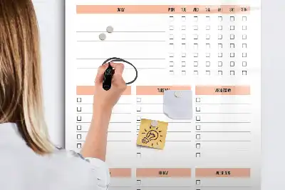 Tableau magnétique effaçable à sec liste de nettoyage
