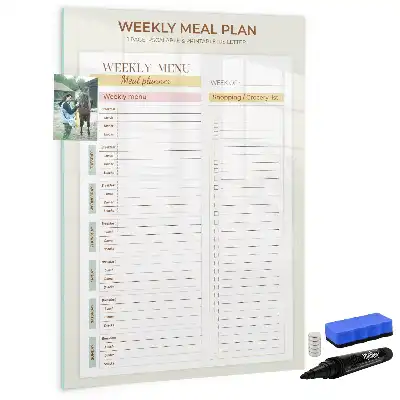 Tableau magnétique effaçable à sec pour le programme de repas hebdomadaire