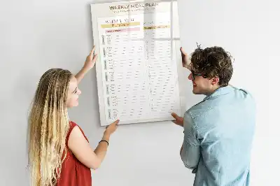 Tableau magnétique effaçable à sec pour le programme de repas hebdomadaire