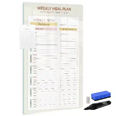 Tableau magnétique effaçable à sec pour le programme de repas hebdomadaire