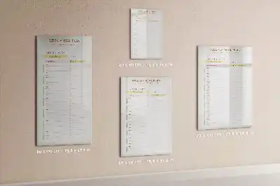 Tableau magnétique effaçable à sec pour le programme de repas hebdomadaire