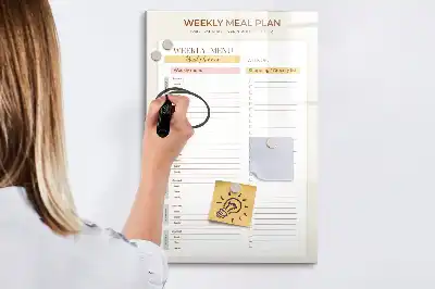 Tableau magnétique effaçable à sec pour le programme de repas hebdomadaire
