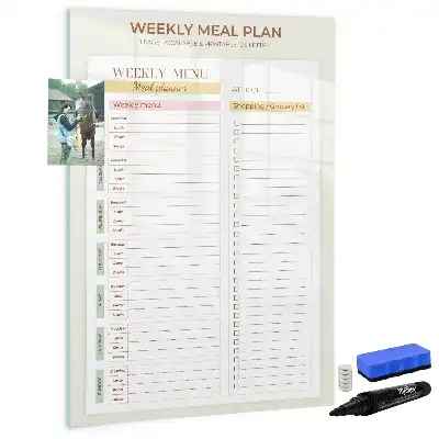 Tableau magnétique effaçable à sec pour le programme de repas hebdomadaire
