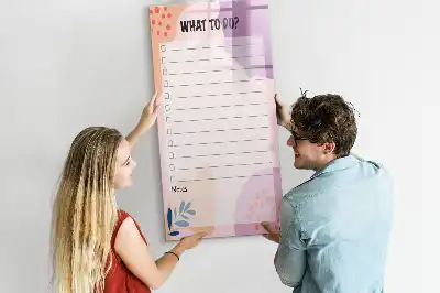 Tableau magnétique effaçable à sec liste de choses à faire