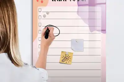 Tableau magnétique effaçable à sec liste de choses à faire