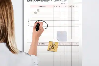 Tableau magnétique effaçable à sec modèle liste des responsabilités