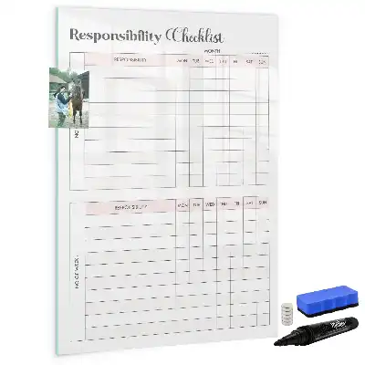 Tableau magnétique effaçable à sec modèle liste des responsabilités