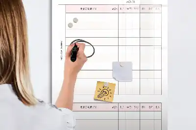Tableau magnétique effaçable à sec modèle liste des responsabilités