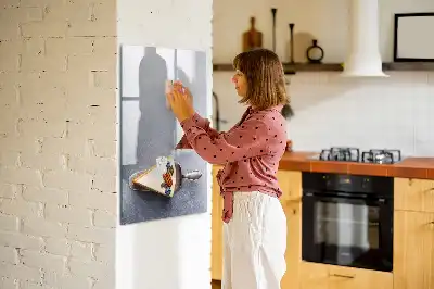 Tableau effaçable à sec magnétique en forme de part de gâteau