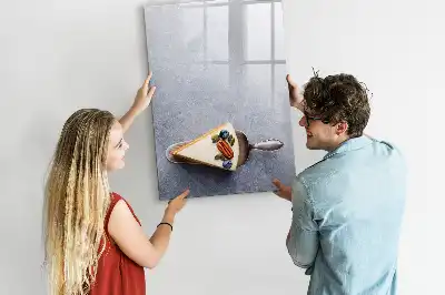 Tableau effaçable à sec magnétique en forme de part de gâteau