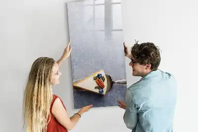 Tableau effaçable à sec magnétique en forme de part de gâteau