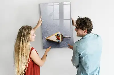 Tableau effaçable à sec magnétique en forme de part de gâteau