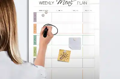 Tableau magnétique effaçable à sec organisateur pour programme de repas hebdomadaire