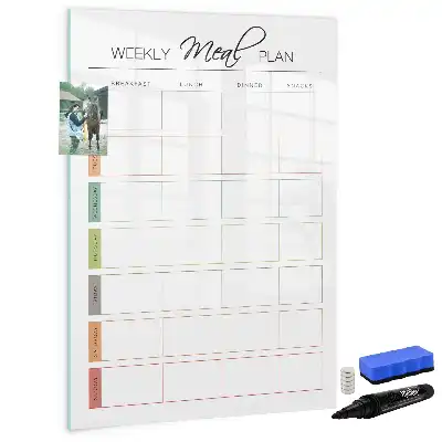 Tableau magnétique effaçable à sec organisateur pour programme de repas hebdomadaire