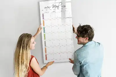 Tableau magnétique effaçable à sec organisateur pour programme de repas hebdomadaire